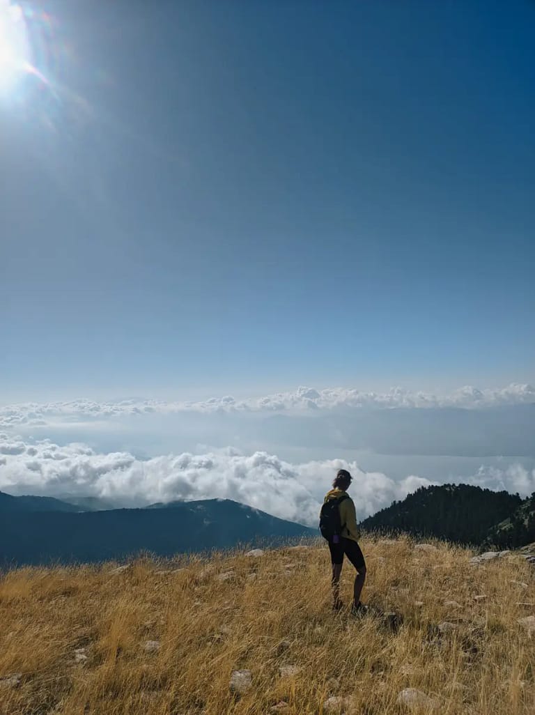 The view from the top of Kyra Vgena in the Panaitoliko mountain range.